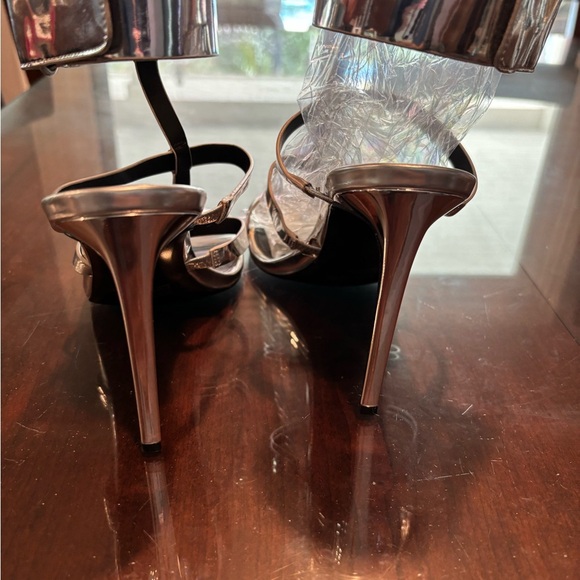 Calvin Klein Metallic Silver Strappy Heels - Picture 6 of 11
